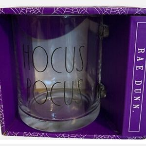 RAE DUNN HOCUS POCUS CLEAR GLASS MUG
